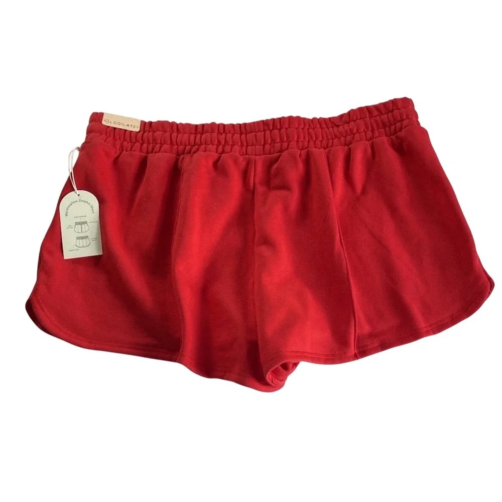 Blogilates Marshmallow Dolphin Shorts Red Athletic Lounge Smocked Waist Women 3X